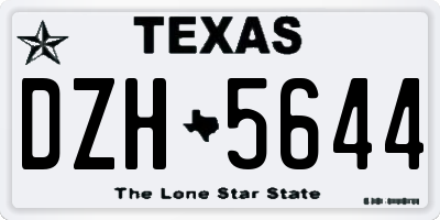 TX license plate DZH5644
