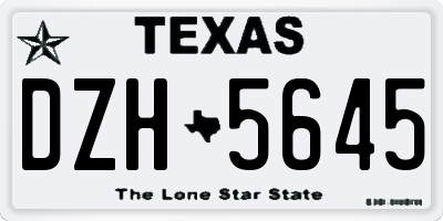 TX license plate DZH5645
