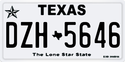 TX license plate DZH5646