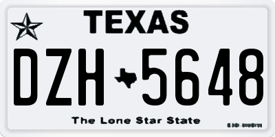 TX license plate DZH5648