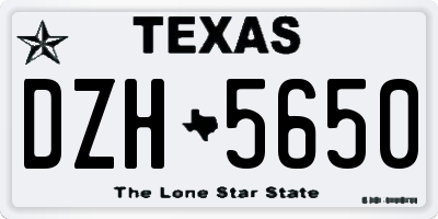 TX license plate DZH5650