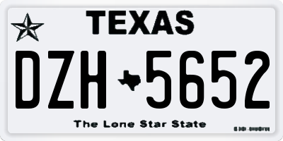 TX license plate DZH5652