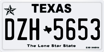 TX license plate DZH5653
