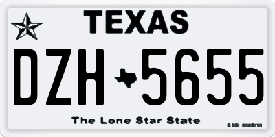 TX license plate DZH5655