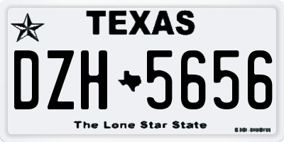 TX license plate DZH5656