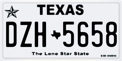 TX license plate DZH5658