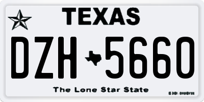 TX license plate DZH5660