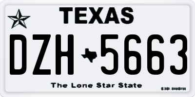 TX license plate DZH5663