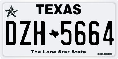 TX license plate DZH5664