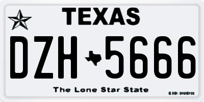 TX license plate DZH5666