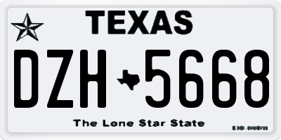 TX license plate DZH5668