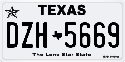 TX license plate DZH5669