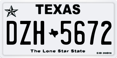 TX license plate DZH5672