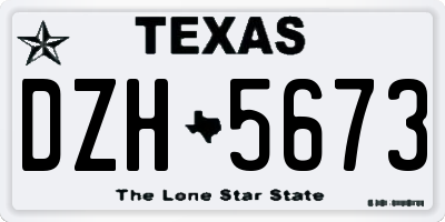 TX license plate DZH5673