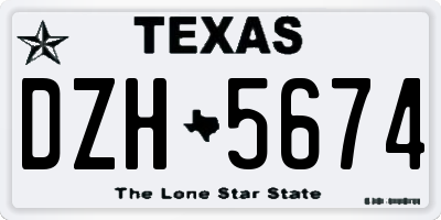 TX license plate DZH5674