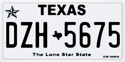 TX license plate DZH5675