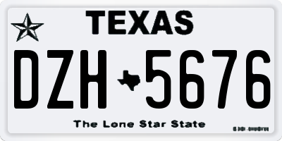 TX license plate DZH5676