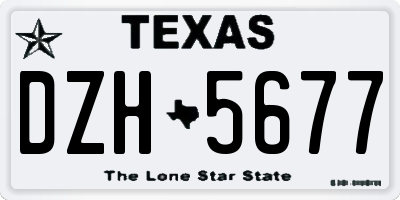 TX license plate DZH5677