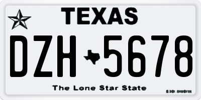 TX license plate DZH5678