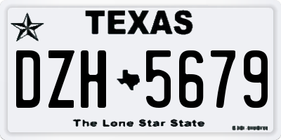 TX license plate DZH5679