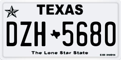 TX license plate DZH5680