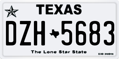 TX license plate DZH5683