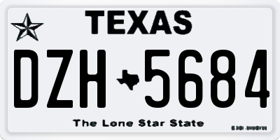 TX license plate DZH5684