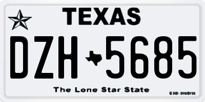 TX license plate DZH5685