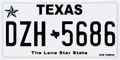 TX license plate DZH5686