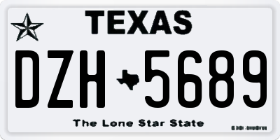 TX license plate DZH5689