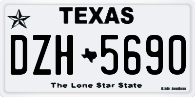 TX license plate DZH5690