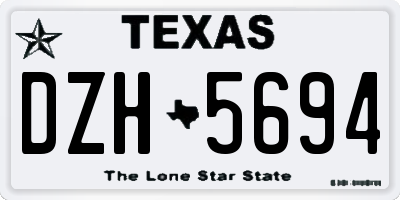 TX license plate DZH5694