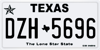 TX license plate DZH5696