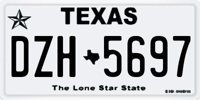 TX license plate DZH5697