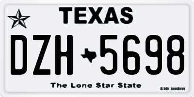 TX license plate DZH5698