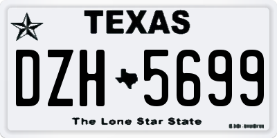 TX license plate DZH5699