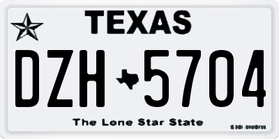 TX license plate DZH5704