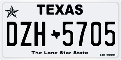 TX license plate DZH5705