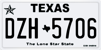 TX license plate DZH5706