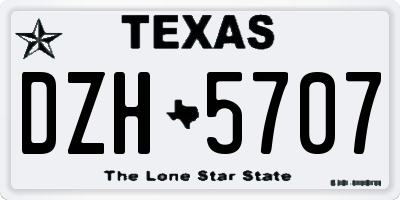 TX license plate DZH5707