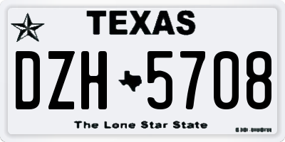 TX license plate DZH5708