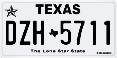 TX license plate DZH5711