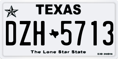 TX license plate DZH5713
