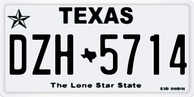 TX license plate DZH5714