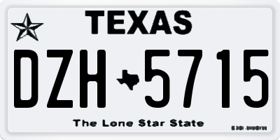 TX license plate DZH5715