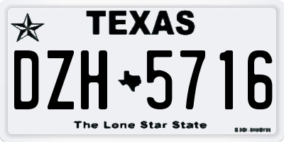 TX license plate DZH5716