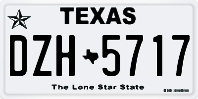 TX license plate DZH5717