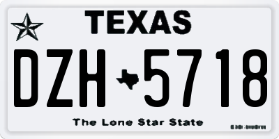 TX license plate DZH5718