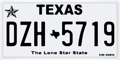 TX license plate DZH5719