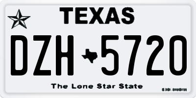 TX license plate DZH5720